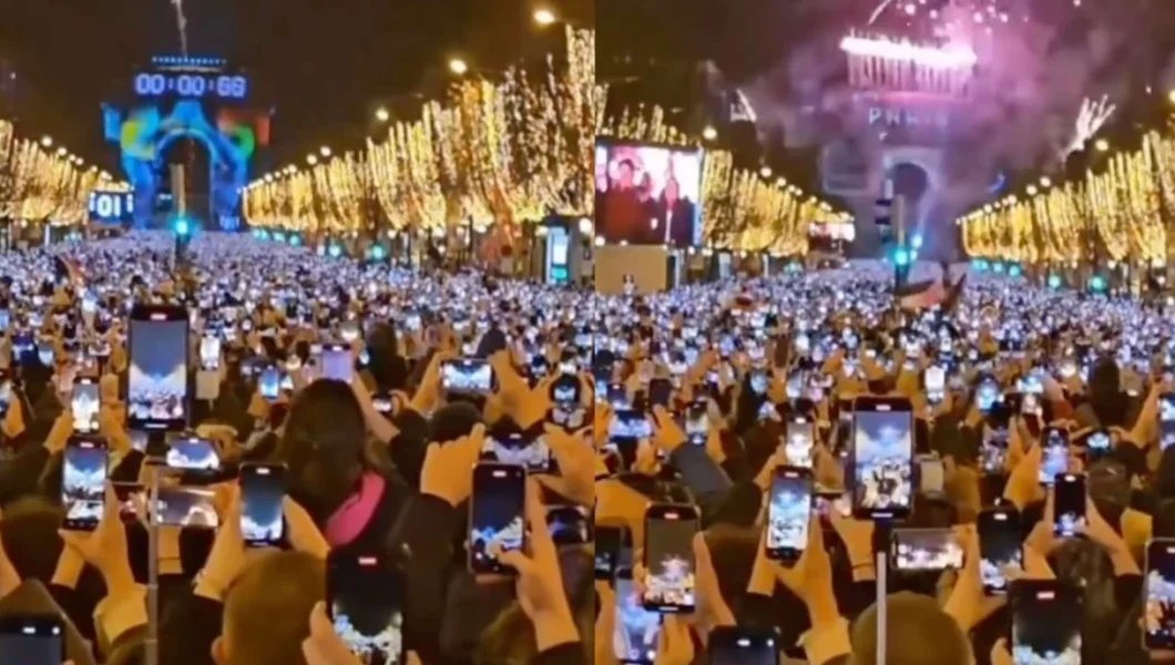 Dystopique ou anodine ? Tout le monde a un avis sur cette marée de smartphones sur les Champs-Élysées le soir du 31
